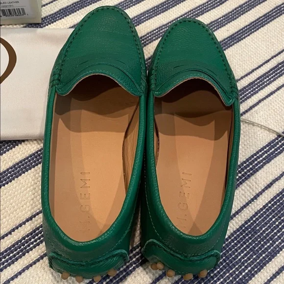 EUC M. Gemi The Pastoso Tumbled Leather Driving Loafers in Jewel Green Size 37 - Picture 5 of 12